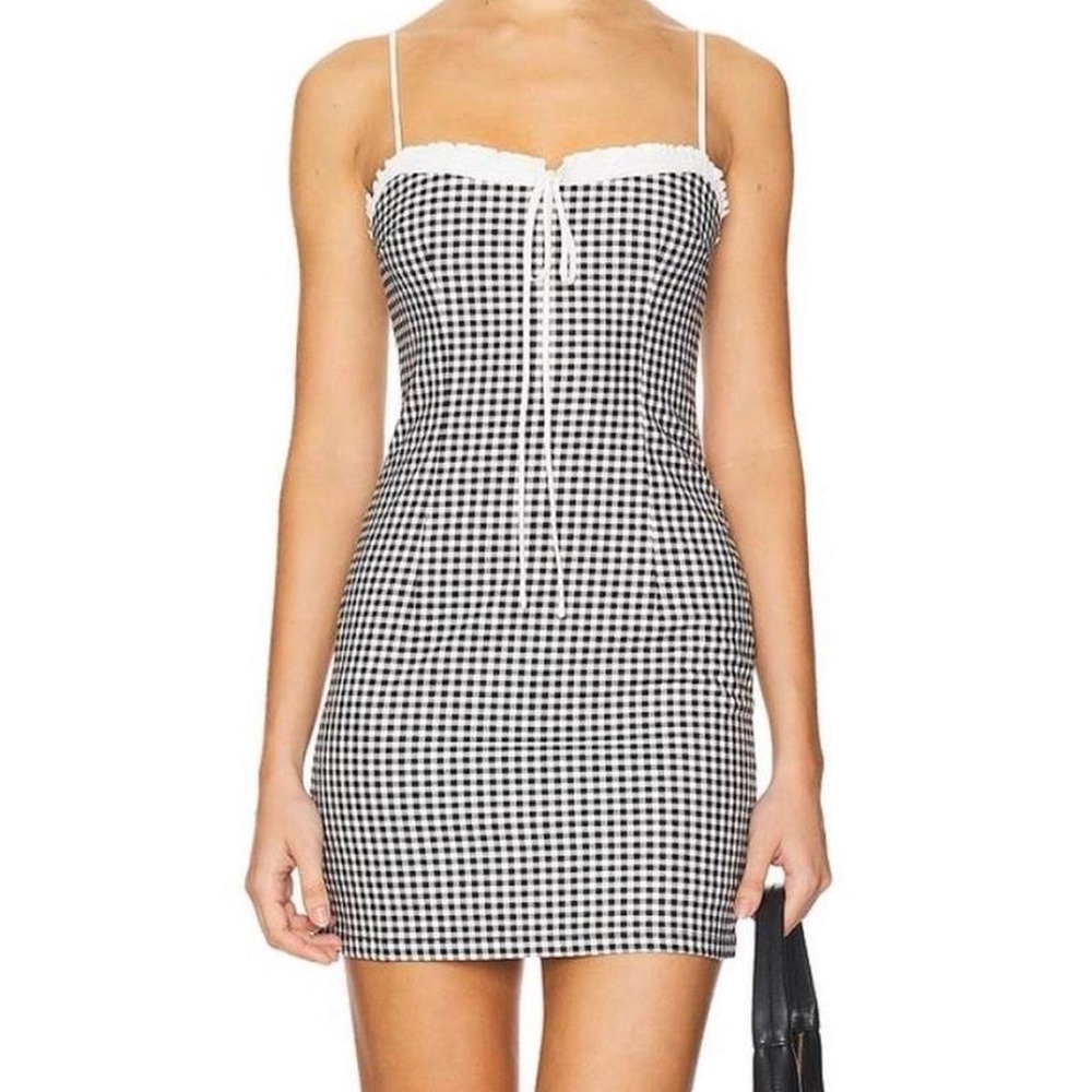 Zara Black and White Gingham Mini Dress